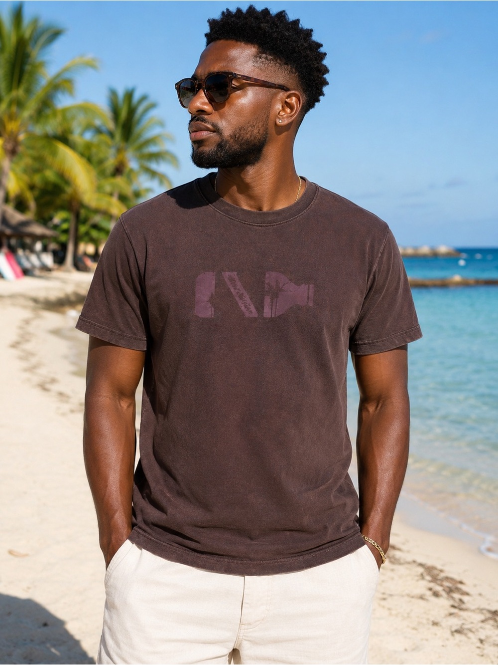 🇯🇲🍺 Red Stripe Jamaican Lager Brown Graphic Tee | Size L